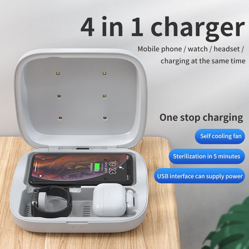 4in1 Wireless Charging UV Disinfection Box