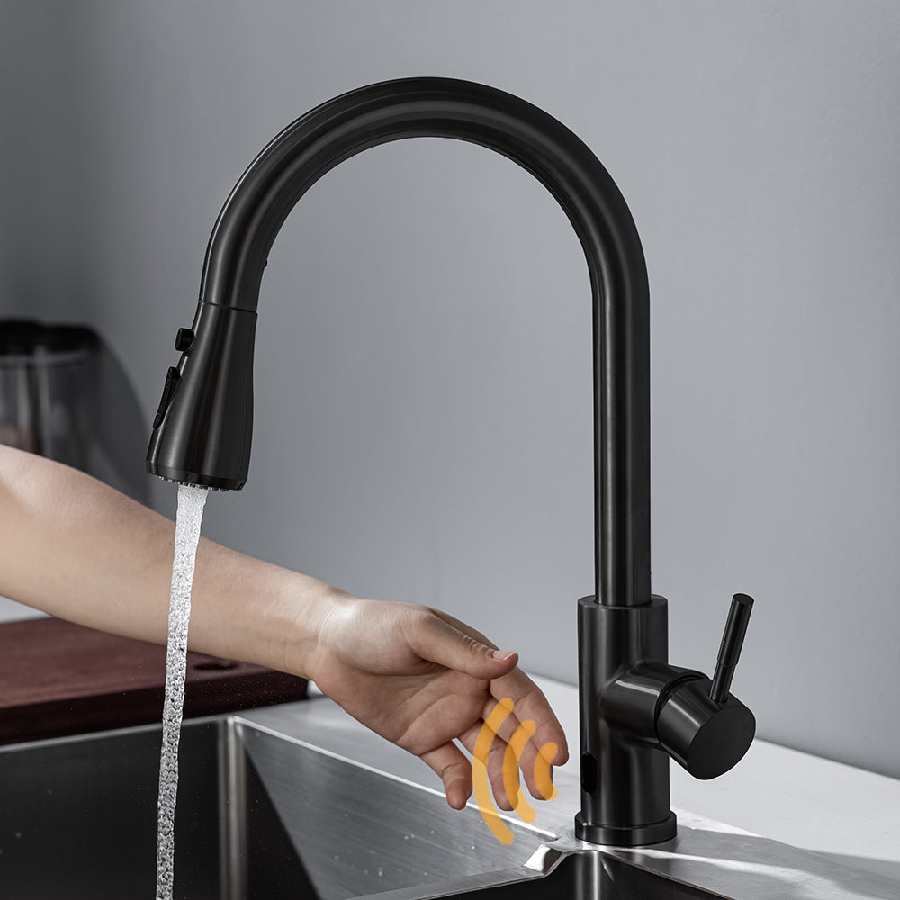 Touchless Dual Function Pull Out Spout Kitchen Faucet