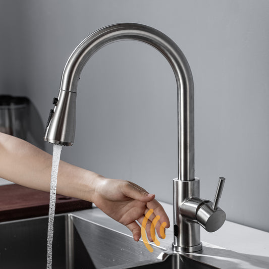 Touchless Dual Function Pull Out Spout Kitchen Faucet